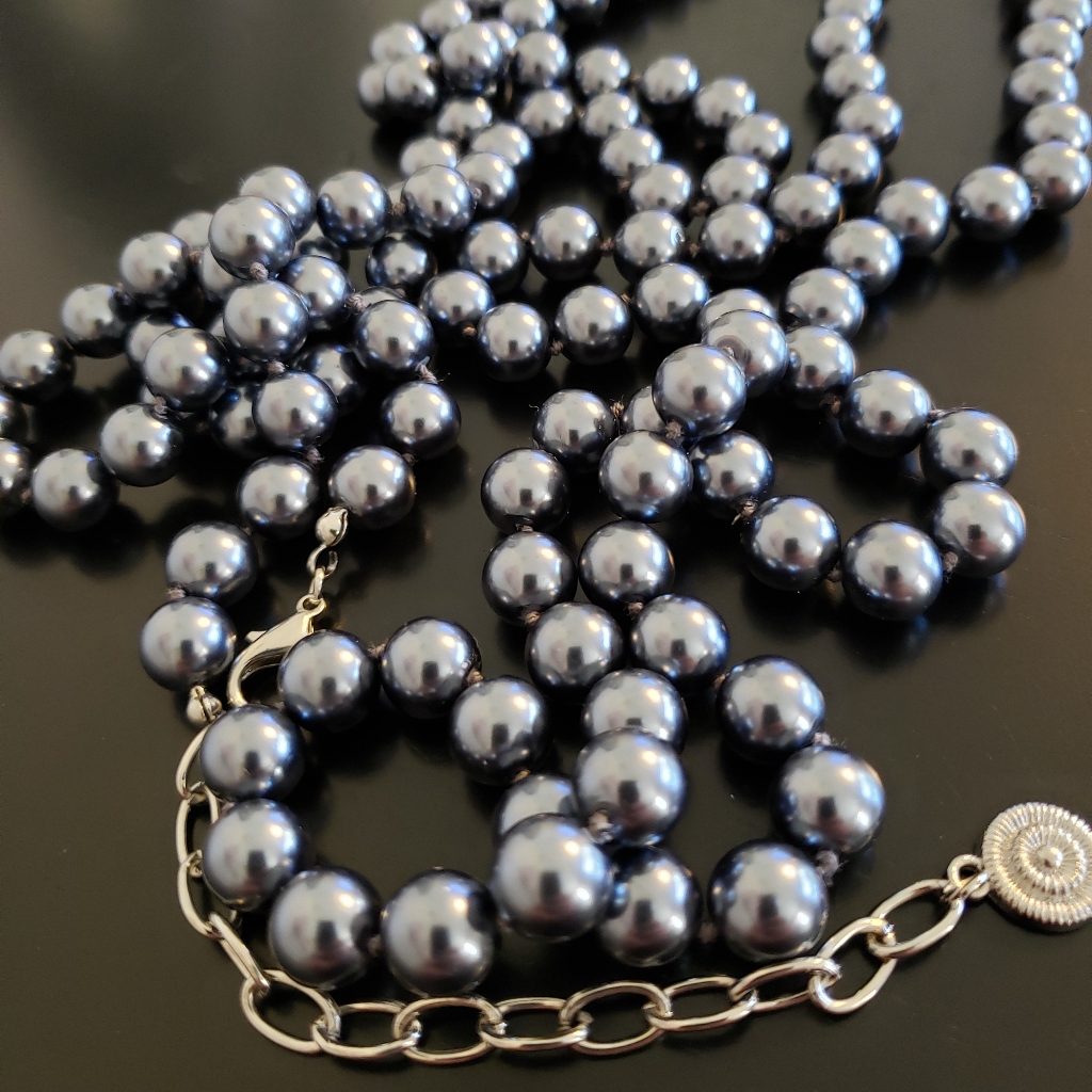 Rj Graziano Gray Faux Pearl Necklace
